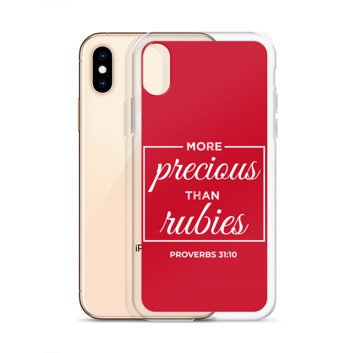 F&H Christian More Precious than Rubies iPhone Case - Faith and Happiness Store