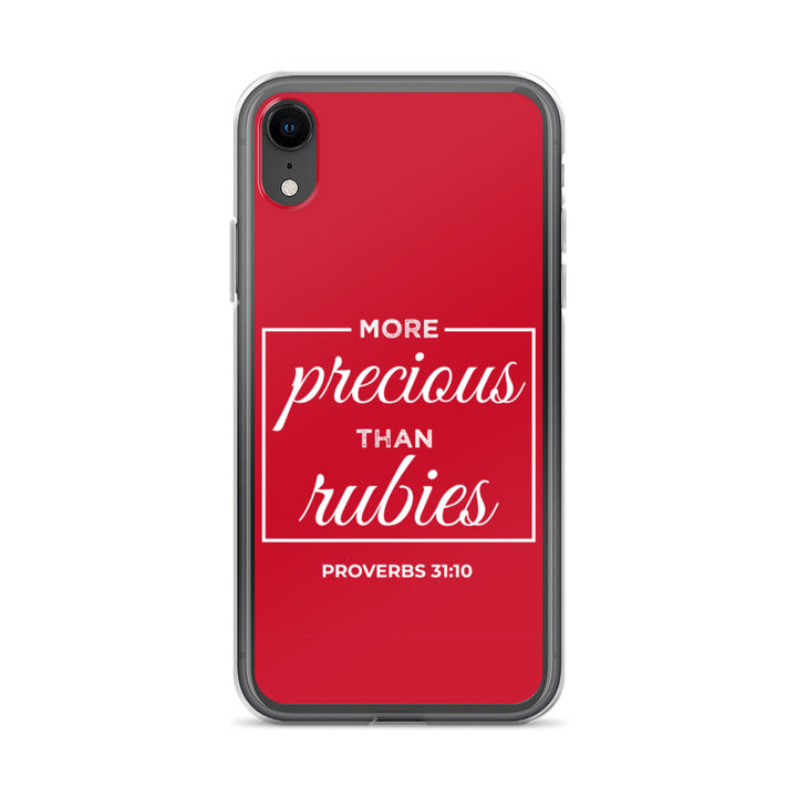 F&H Christian More Precious than Rubies iPhone Case - Faith and Happiness Store