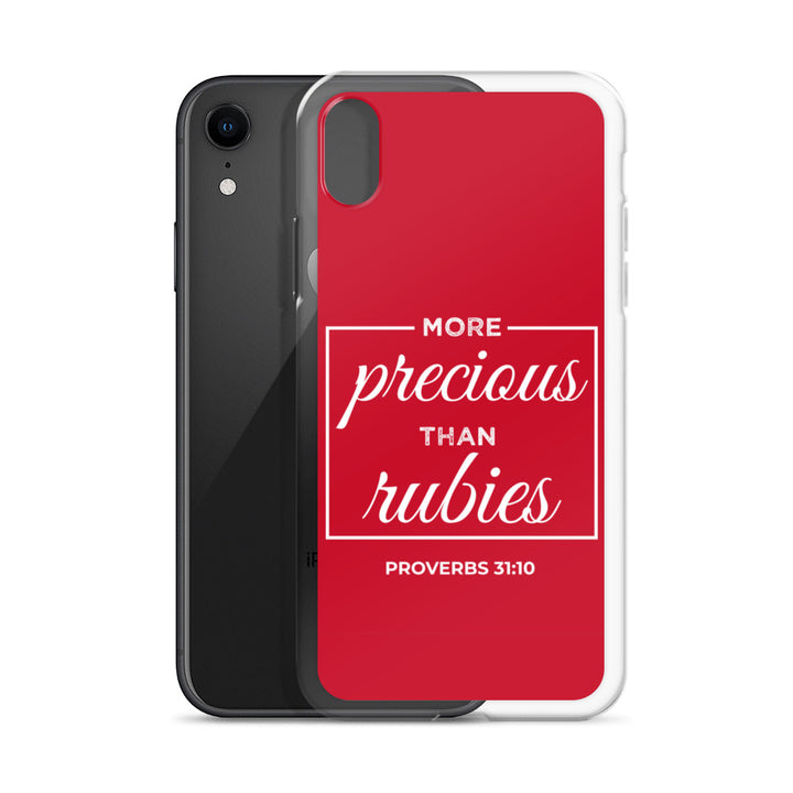 F&H Christian More Precious than Rubies iPhone Case - Faith and Happiness Store
