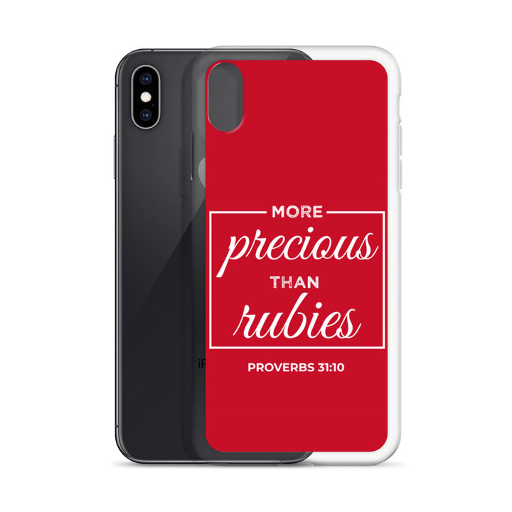 F&H Christian More Precious than Rubies iPhone Case - Faith and Happiness Store