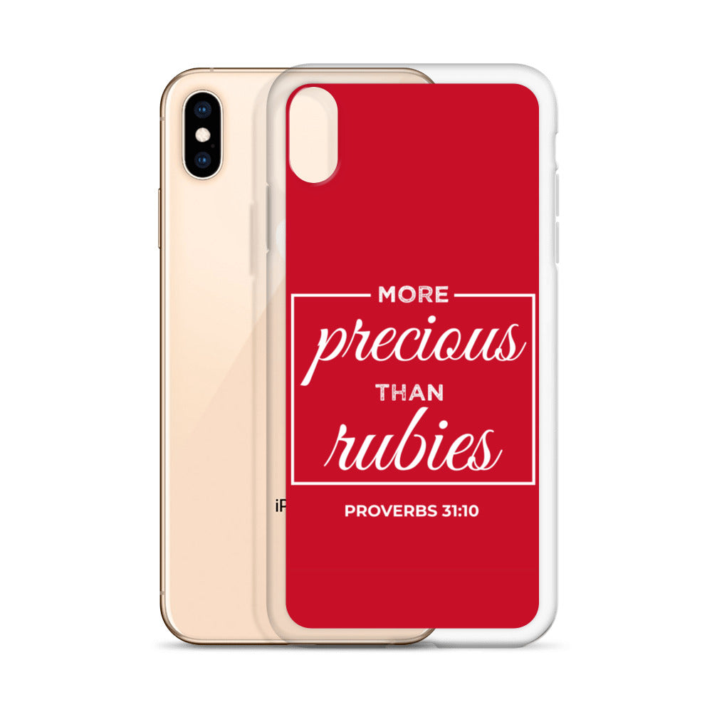 F&H Christian More Precious than Rubies iPhone Case - Faith and Happiness Store
