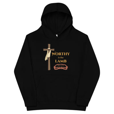 F&H Christian Worthy Is The Lamb Kids Fleece hoodie - Faith and Happiness Store