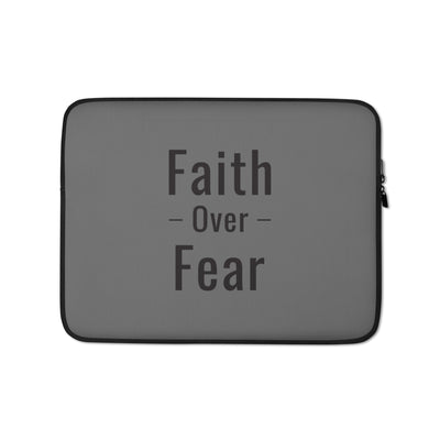 F&H Christian Faith Over Fear Laptop Sleeve - Faith and Happiness Store