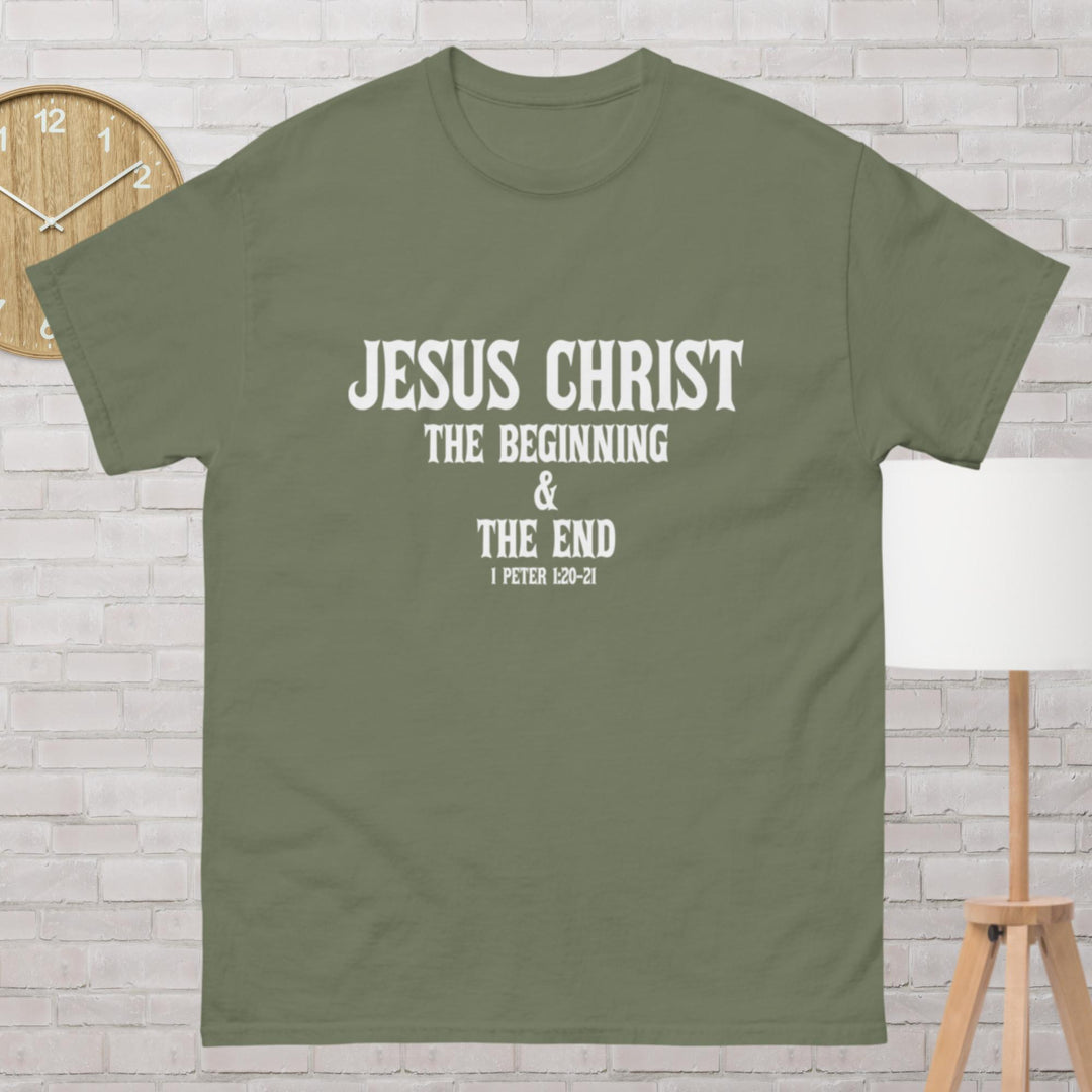 F&H Christian Jesus Christ The Beginning Men's classic tee