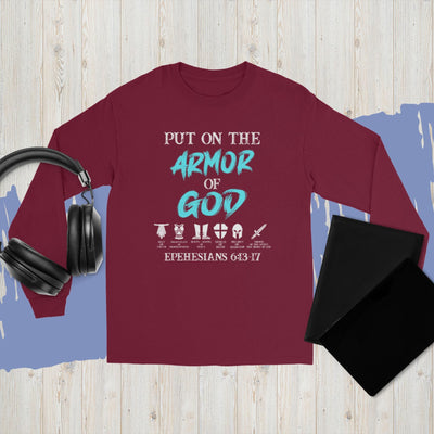 F&H Christian Put on The Armor Of God Men’s Long Sleeve Shirt