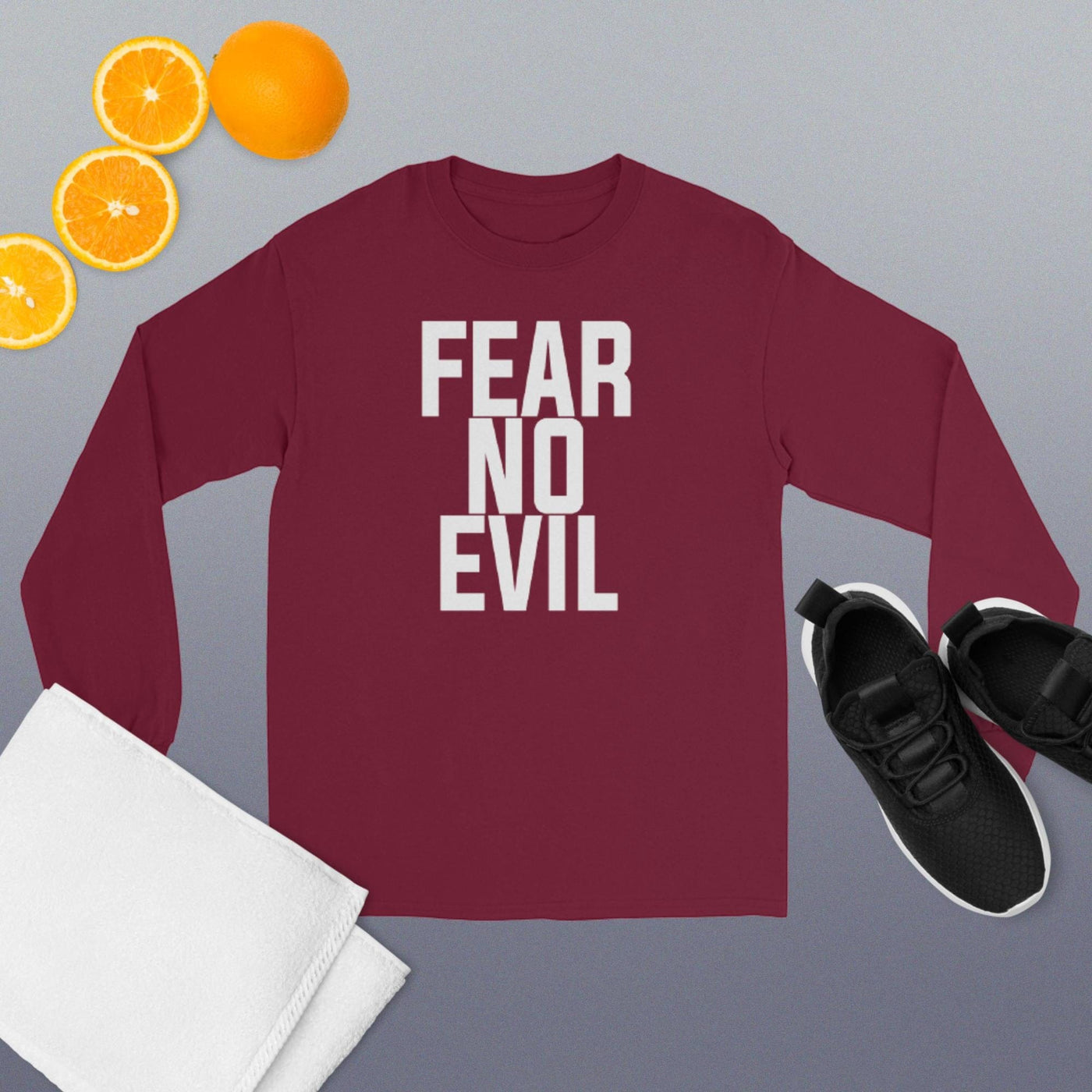 F&H Christian Fear No Evil Men’s Long Sleeve Shirt