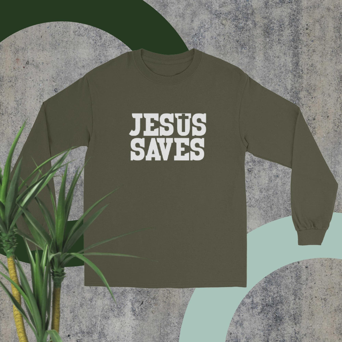 F&H Christian Jesus Saves Men’s Long Sleeve Shirt