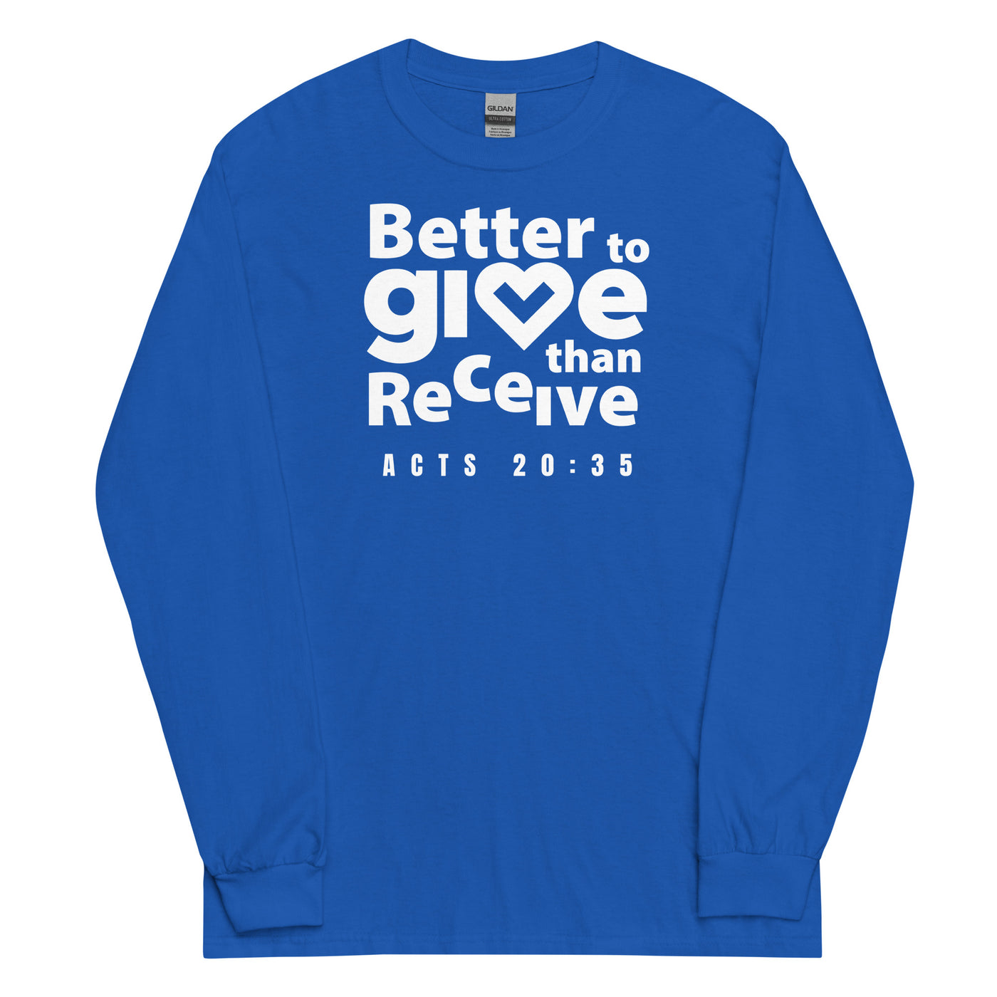 F&H Christian Better to Give Than Receive Men’s Long Sleeve Shirt