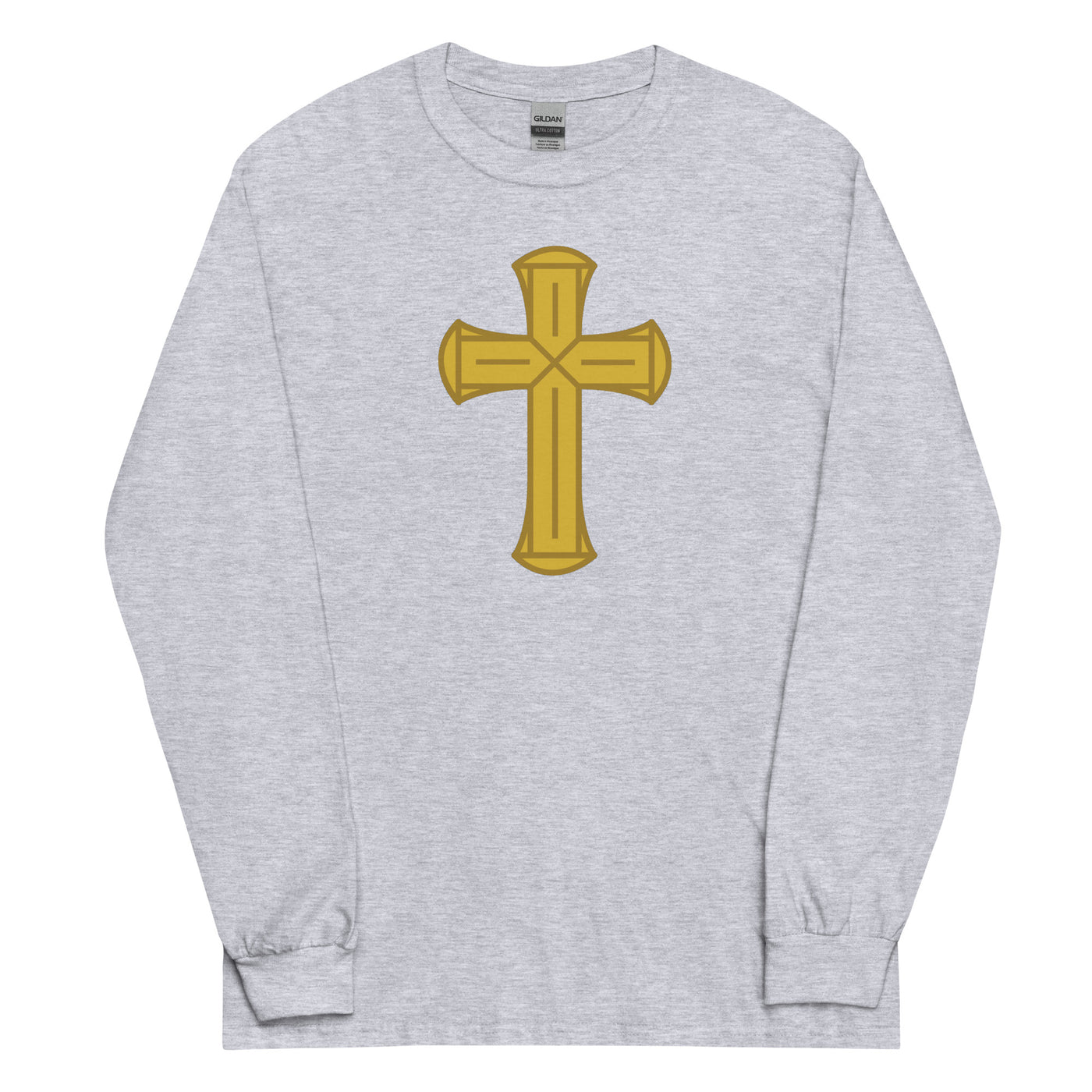 F&H Christian Cross Men’s Long Sleeve Shirt - Faith and Happiness Store