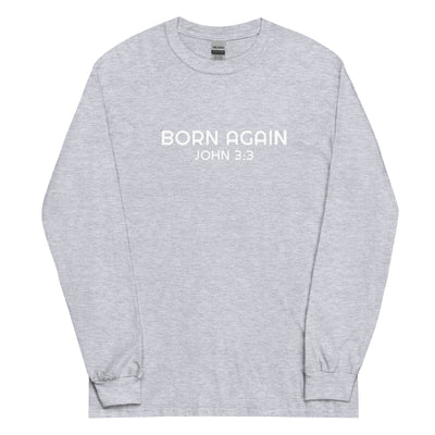F&H Christian Born Again Men’s Long Sleeve Shirt - Faith and Happiness Store