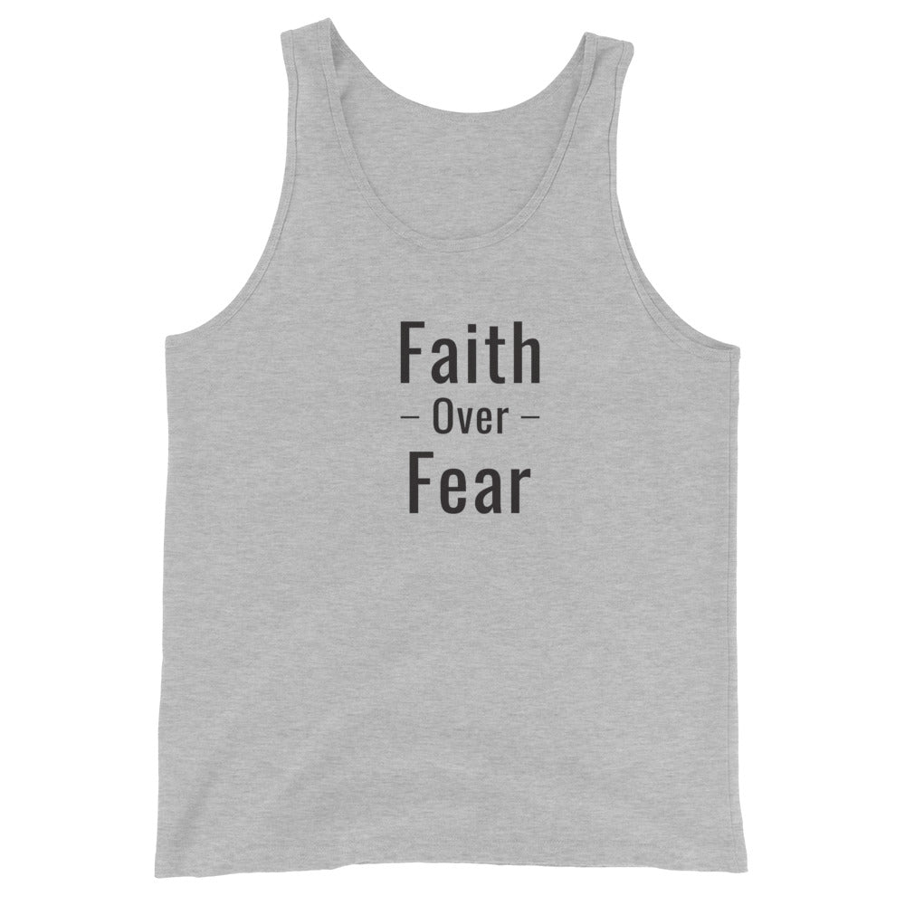 F&H Christian Faith Over Fear Men's Tank Top - Faith and Happiness Store