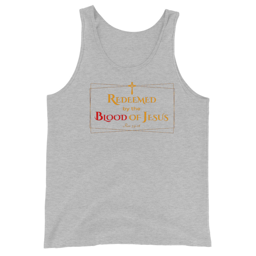 F&H Christian Redeemed By the Blood of Jesus Men's Tank Top - Faith and Happiness Store
