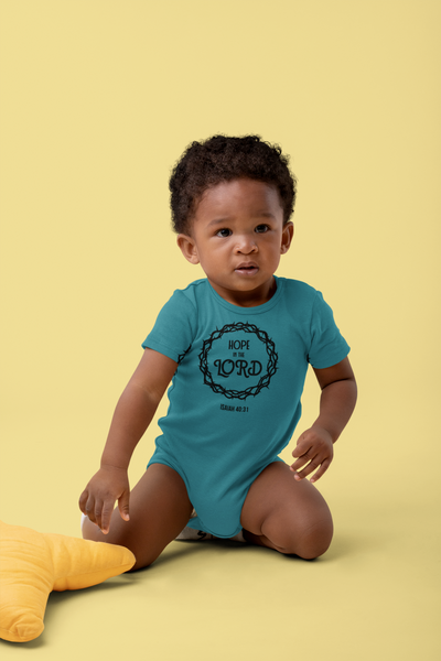 F&H Christian Hope in the Lord Baby Short Sleeve One Piece - Faith and Happiness Store