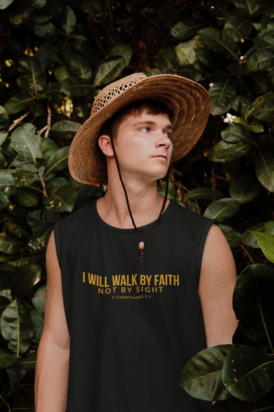 F&H Christian I will walk by faith Mens Tank top Muscle Shirt