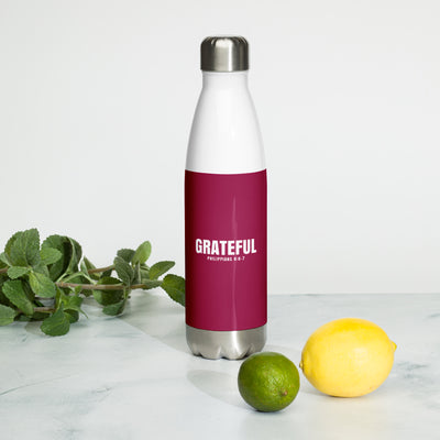 F&H Christian Grateful Stainless Steel Water Bottle - Faith and Happiness Store