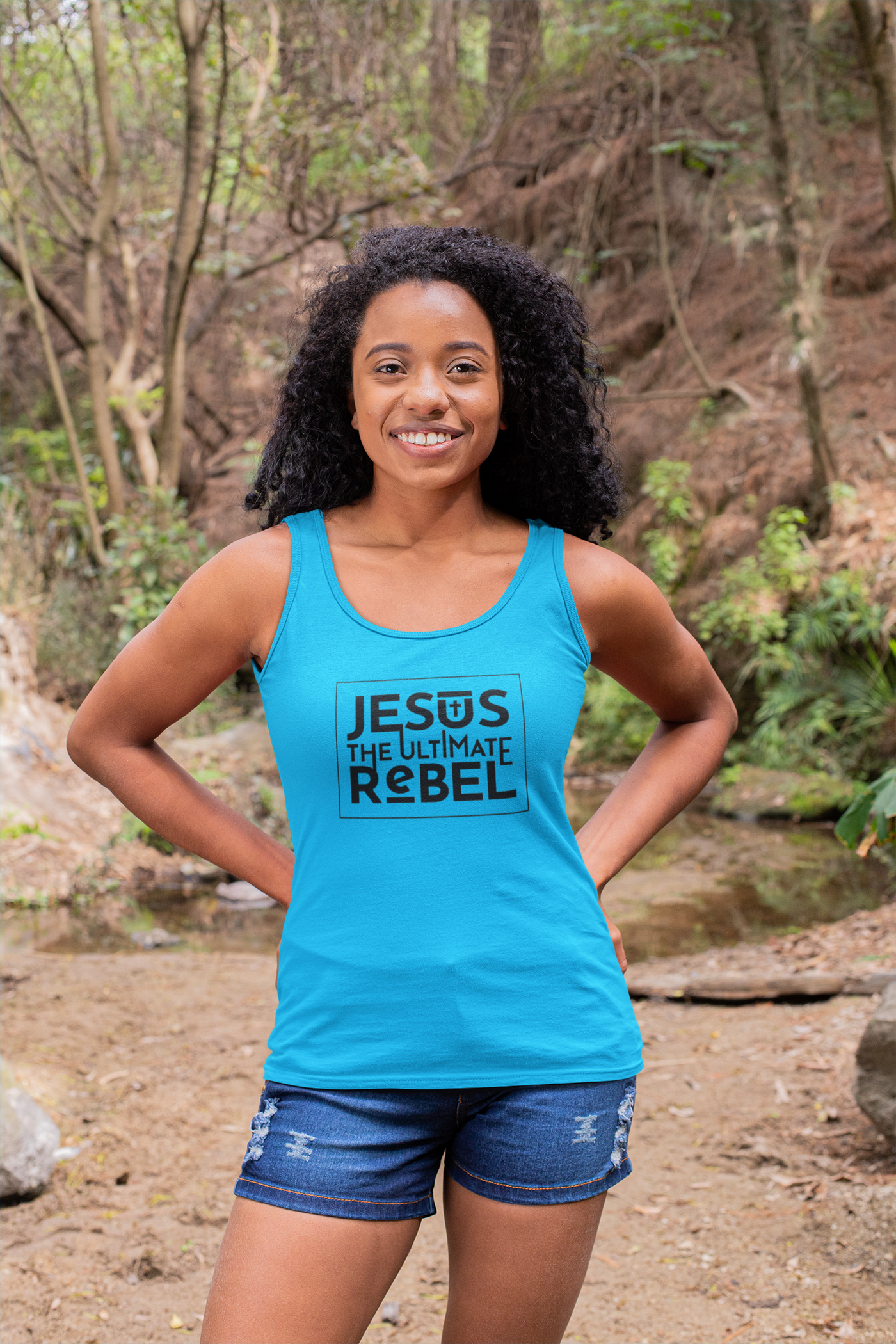 F&H Christian Jesus The Ultimate Rebel Women's Tank Top - Faith and Happiness Store