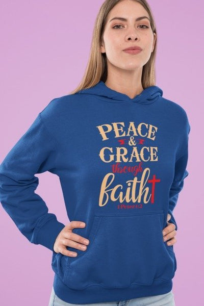 F&H Christian Peace & Grace Through Faith Women Hoodie