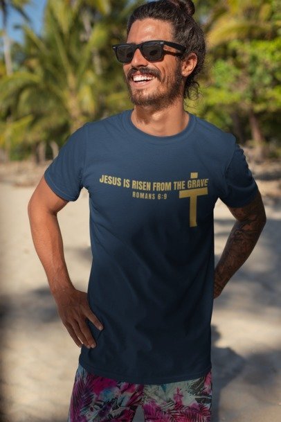 F&H Christian Jesus is Risen from the Grave Mens T-shirt