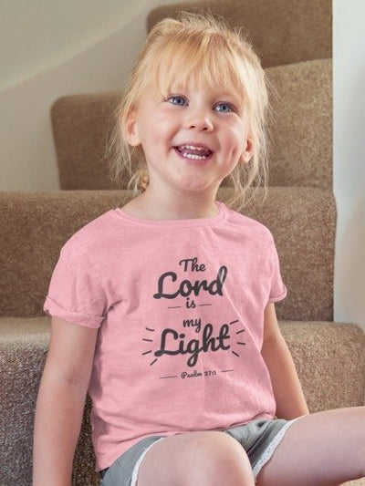 F&H Christian The Lord is My Light Toddler Short Sleeve Tee - Faith and Happiness Store