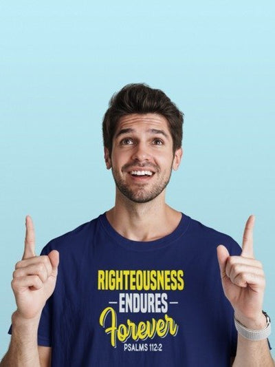 F&H Christian Righteousness Endures Forever Psalms 112:2 Mens t-shirt