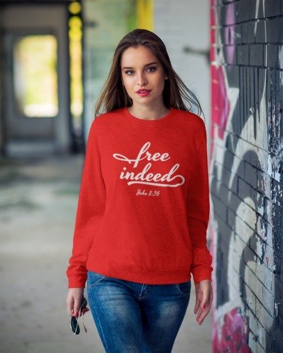 F&H Christian Free Indeed Womens Sweatshirt
