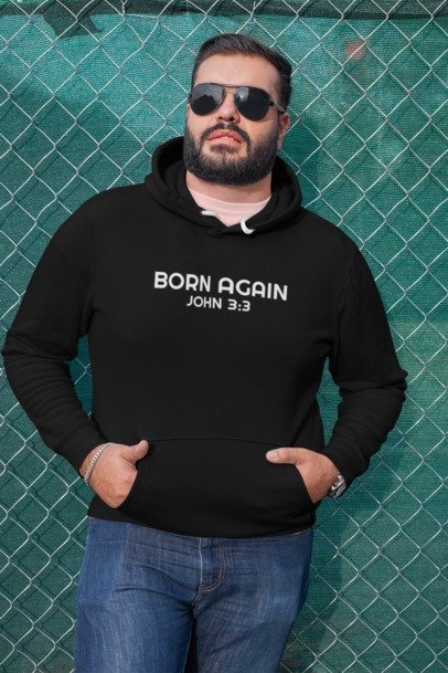 F&H Christian Born Again Men's Hoodie - Faith and Happiness Store