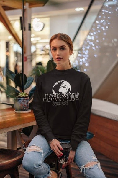 F&H Christian Jesus Did Embroidered Womens Premium Sweatshirt