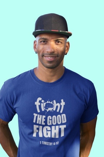F&H Christian Fight the Good Fight Mens T-Shirt