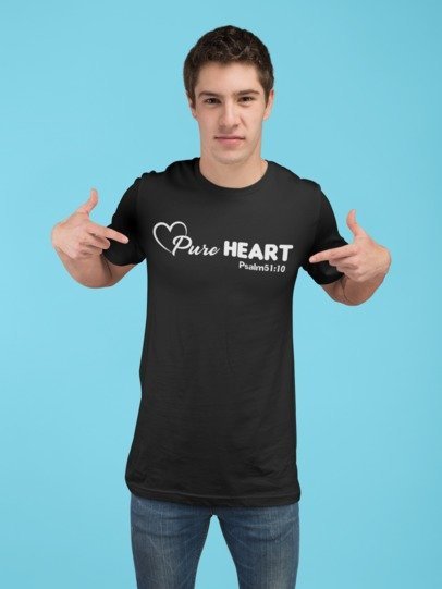 F&H Christian Pure Heart Psalm 51:10 Mens T-shirt