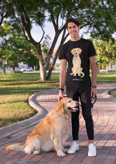 F&H Christian Proverbs Retriever Dog Men's T-shirt - Faith and Happiness Store