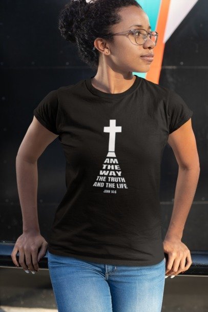 F&H Christian I Am The Way The Truth And The Life Womens T-shirt