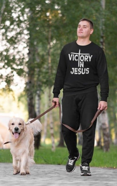 F&H Christian Victory In Jesus Mens Sweatshirt