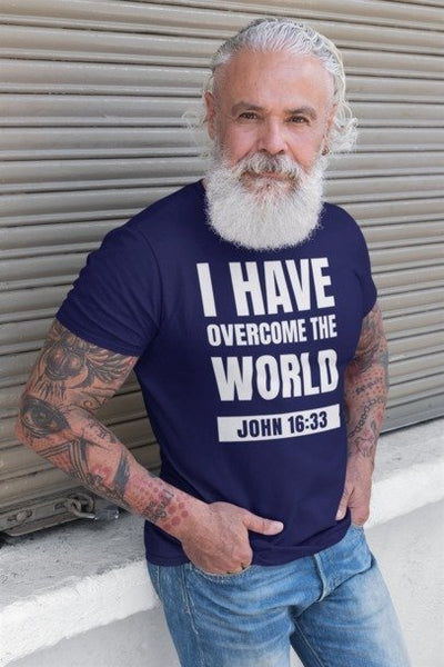 F&H Christian I Have Overcome The World Men's T-Shirt - Faith and Happiness Store