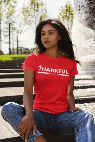 F&H Christian Thankful Womens T-Shirt