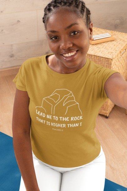 F&H Lead Me To The Rock Women's T-Shirt - Faith and Happiness Store