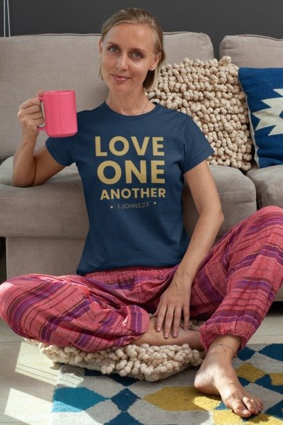 F&H Christian Love One Another Womens Relaxed T-Shirt
