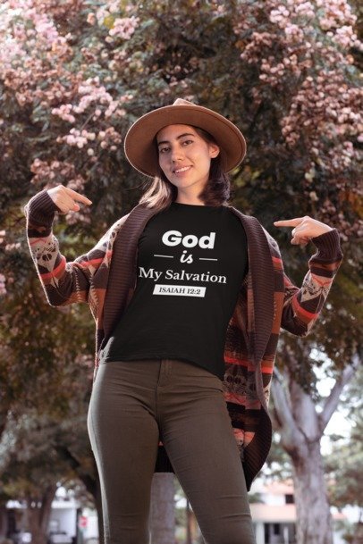 F&H Christian God is My Salvation Women's T-Shirt - Faith and Happiness Store