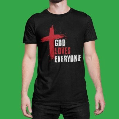 F&H Christian God Loves Everyone Mens T-shirt