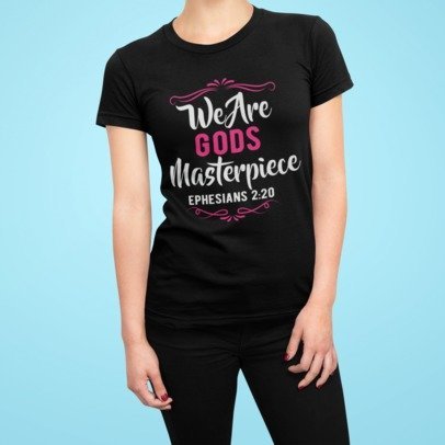 F&H Christian We Are Gods Masterpiece Ephesians 2:20 Womens t-shirt