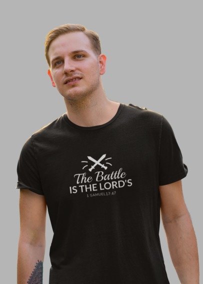 F&H Christian The Battle Is the Lord's Men's T-shirt - Faith and Happiness Store