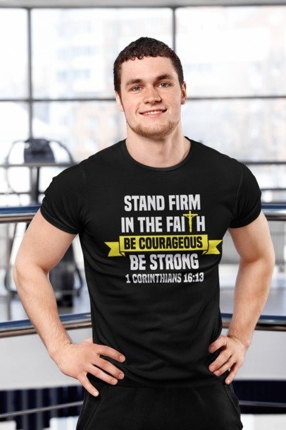 F&H Christian Stand Firm In The Faith Mens T-shirt