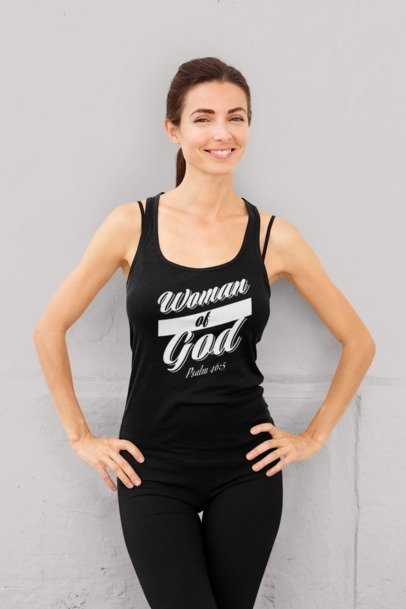 F&H Christian Woman of God Women's Racerback Tank Top - Faith and Happiness Store