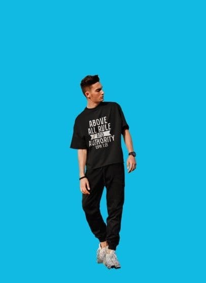 F&H Christian Above All Rule And Authority EPH 1:21 Mens t-shirt