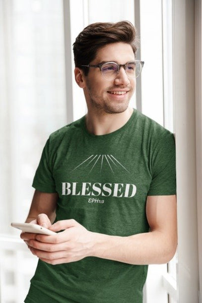 F&H Christian Blessed Ephesians 1:3 Mens T-shirt