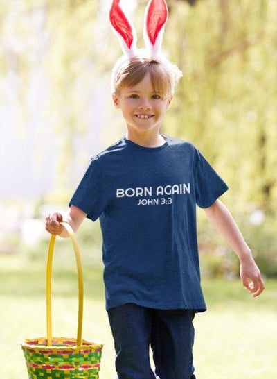 F&H Christian Born Again John 3:3 Boys Youth jersey t-shirt