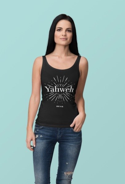 F&H Christian Yahweh Women's Racerback Tank - Faith and Happiness Store