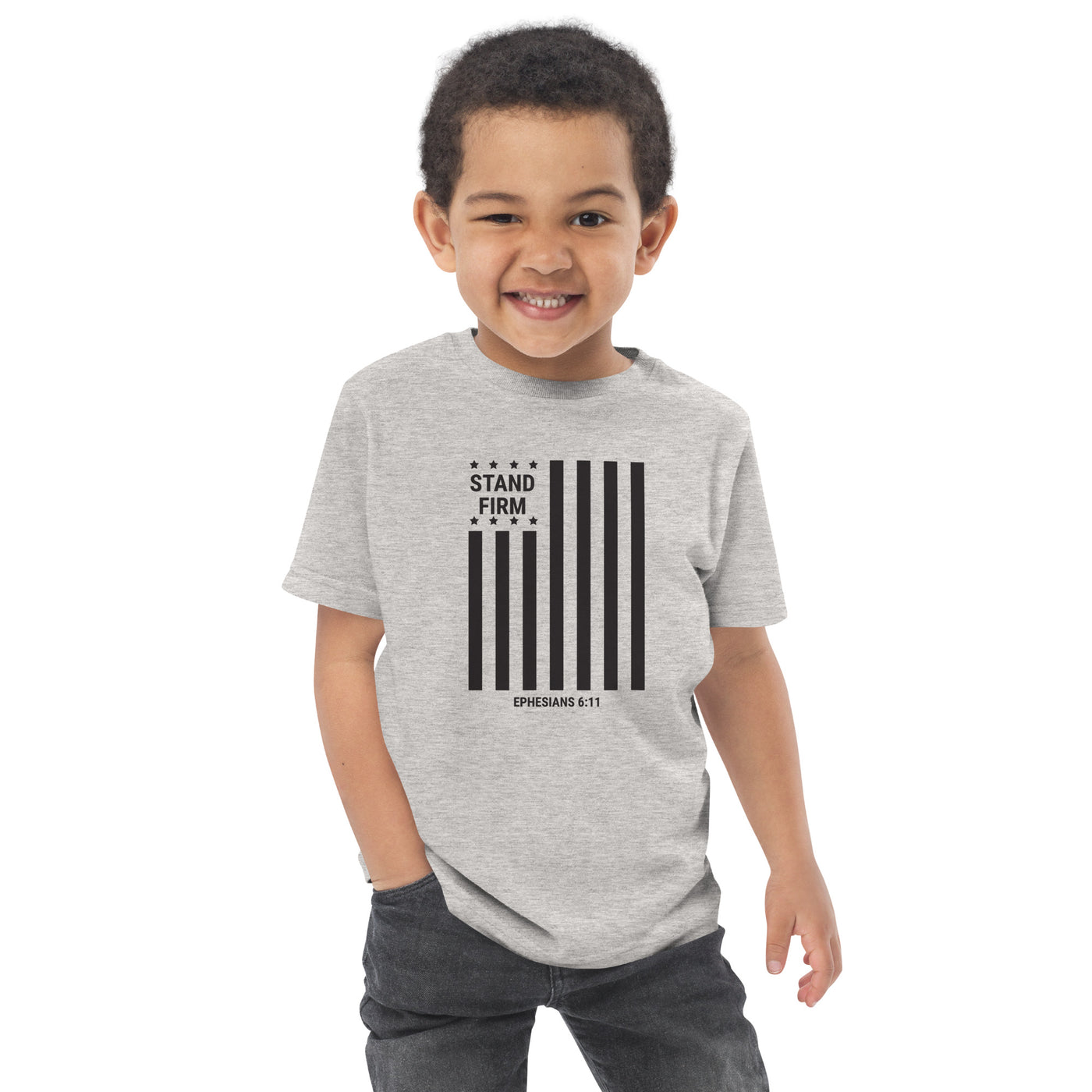 F&H Christian Stand Firm Toddler jersey t-shirt - Faith and Happiness Store