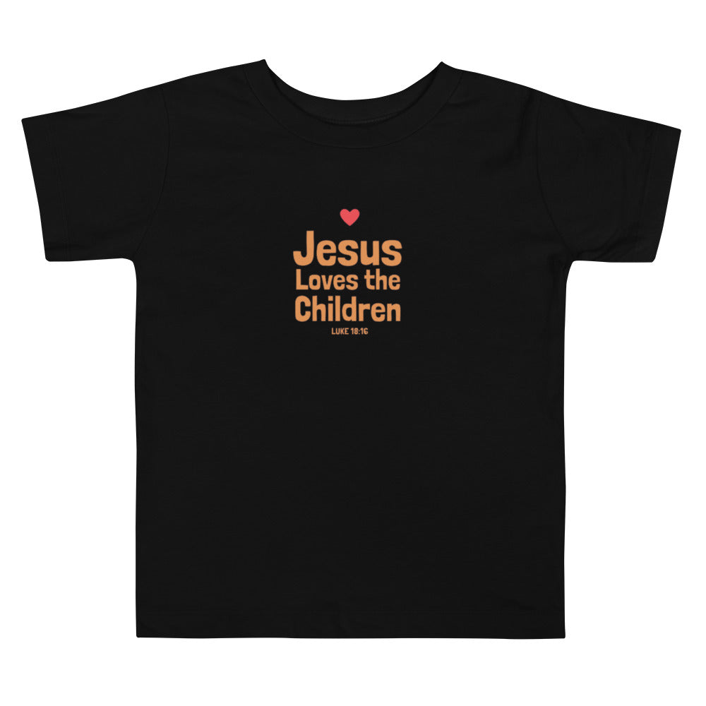 F&H Christian Jesus Loves the Children Toddler Short Sleeve Tee - Faith and Happiness Store