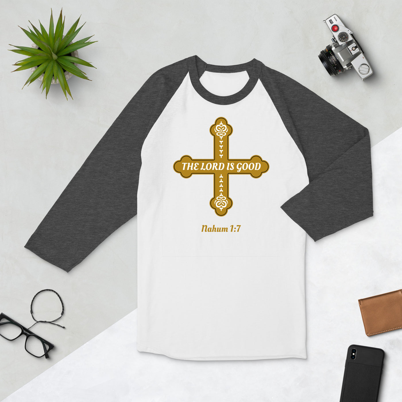F&H Christian Raglan The Lord Is Good 3/4 sleeve Raglan shirt - Faith and Happiness Store