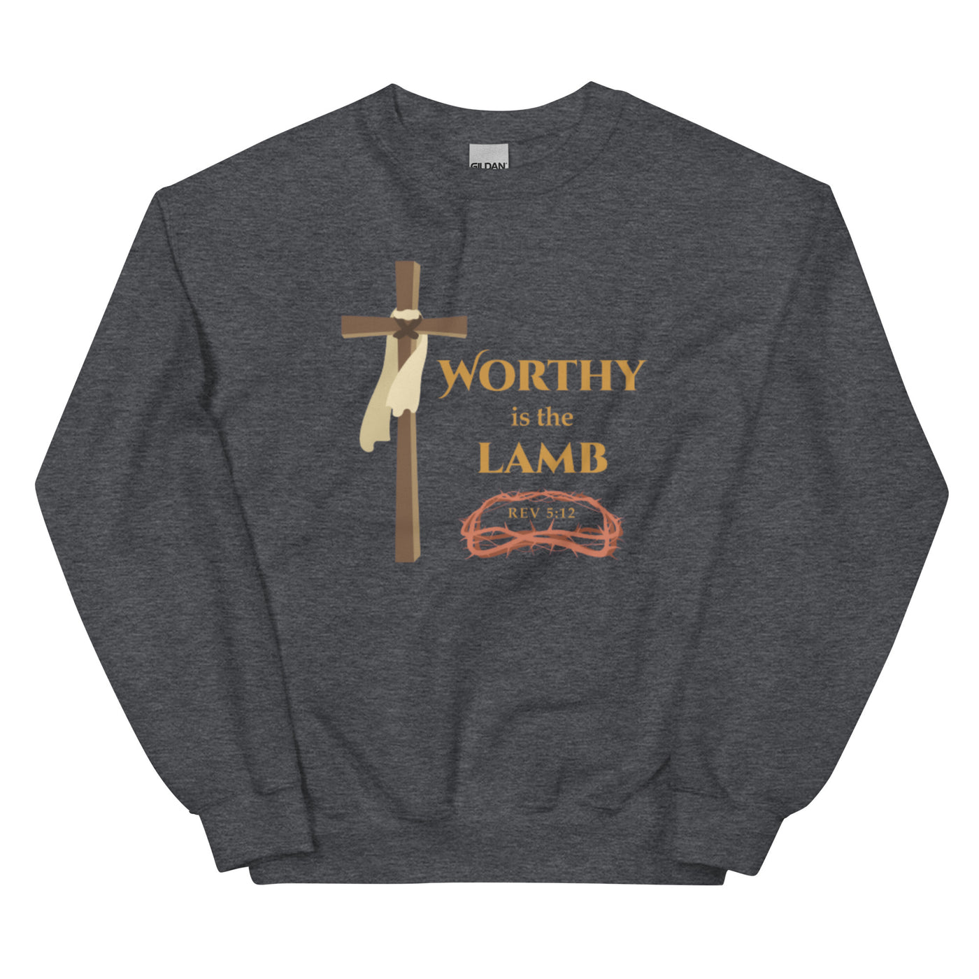 F&H Christian Worthy is the Lamb Men's Sweatshirt - Faith and Happiness Store